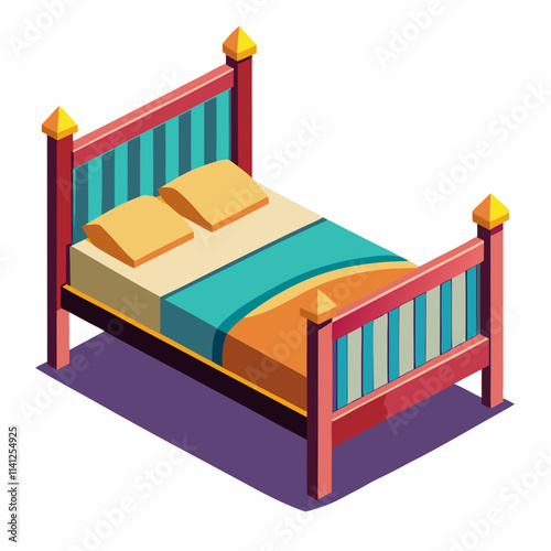 colorful illustration of a bed frame