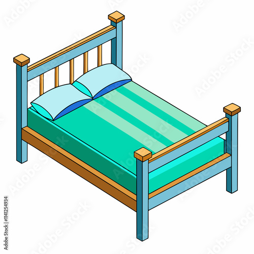 colorful illustration of a bed frame