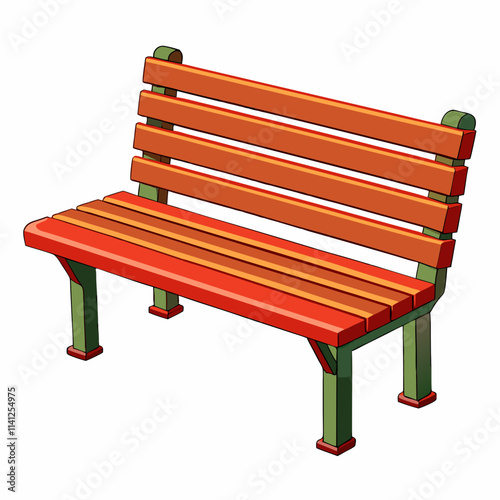 colorful illustration of a bench