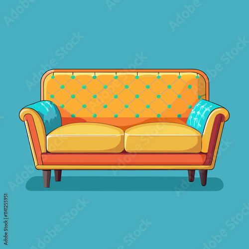 colorful illustration design of a sofa