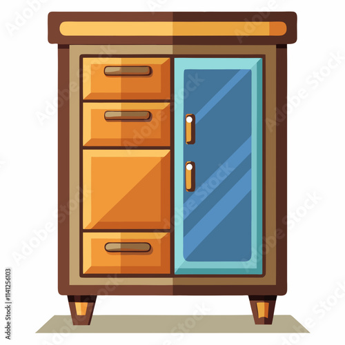 colorful illustration design of a storage cabinet