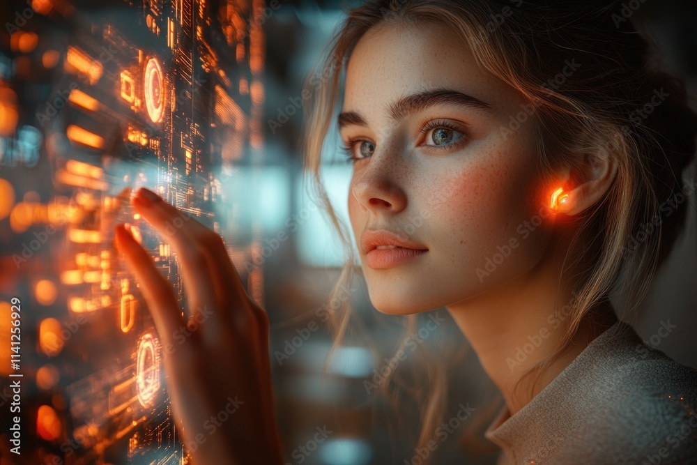 Teen Engaging with Colorful AI Holographic Display in Virtual Classroom for Future Learning Teen Engaging with Colorful AI Holographic Display in Virtual Classroom for Future Learning