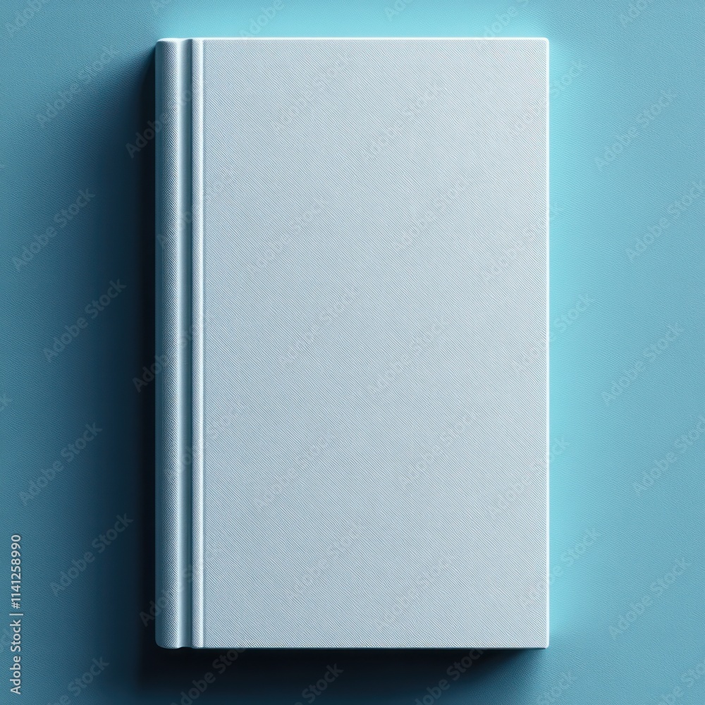 Blank White Book Mockup on Soft Blue Background Minimalist Design Blank White Book Mockup on Soft Blue Background Minimalist Design