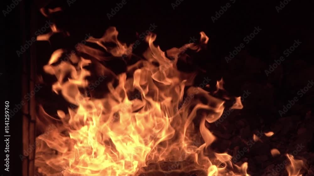 Slow motion of a fire burning. Slow motion of a fire burning.