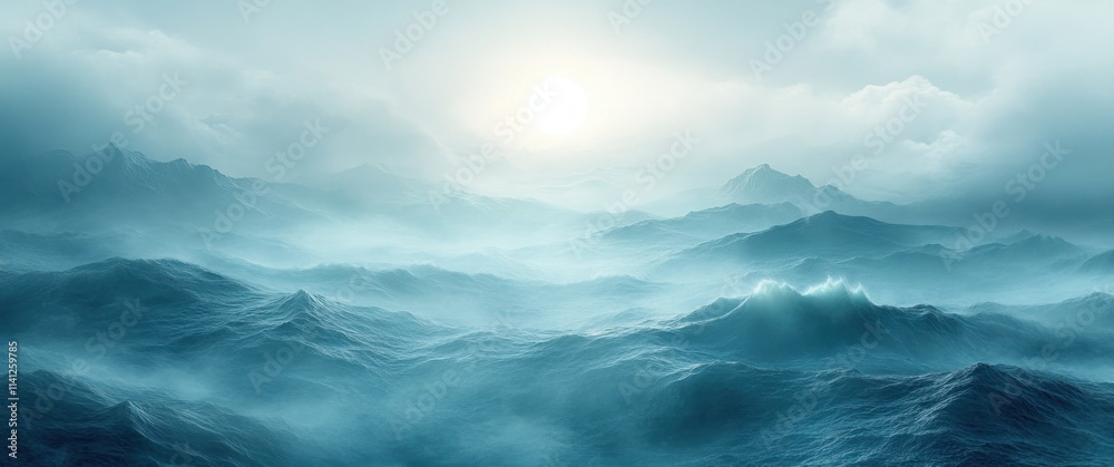Abstract gradient background teal green noise texture serene glowing banner design Abstract gradient background teal green noise texture serene glowing banner design