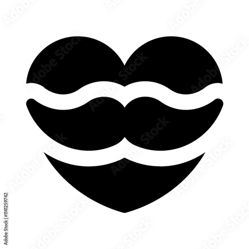 love movember icon with glyph style, perfect for user interface projects photo