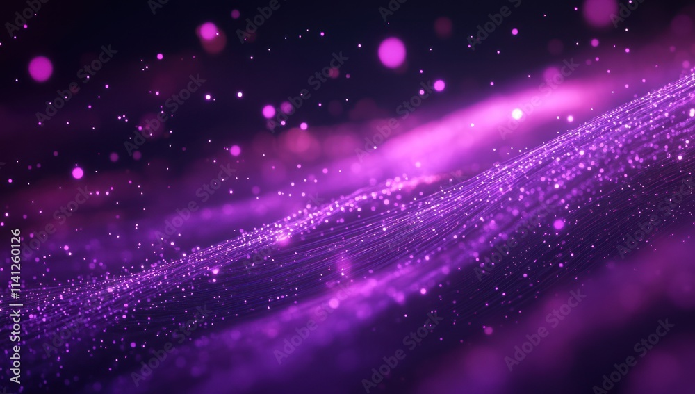 Fototapeta premium Abstract Purple Glow with Glimmering Particles