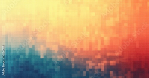 Gradient Abstract Background with Yellow and Orange Grainy Texture Retro Design