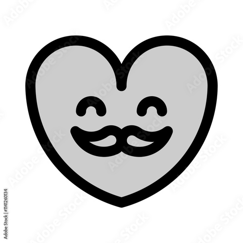 happy moustache icon with duotone style, perfect for user interface projects