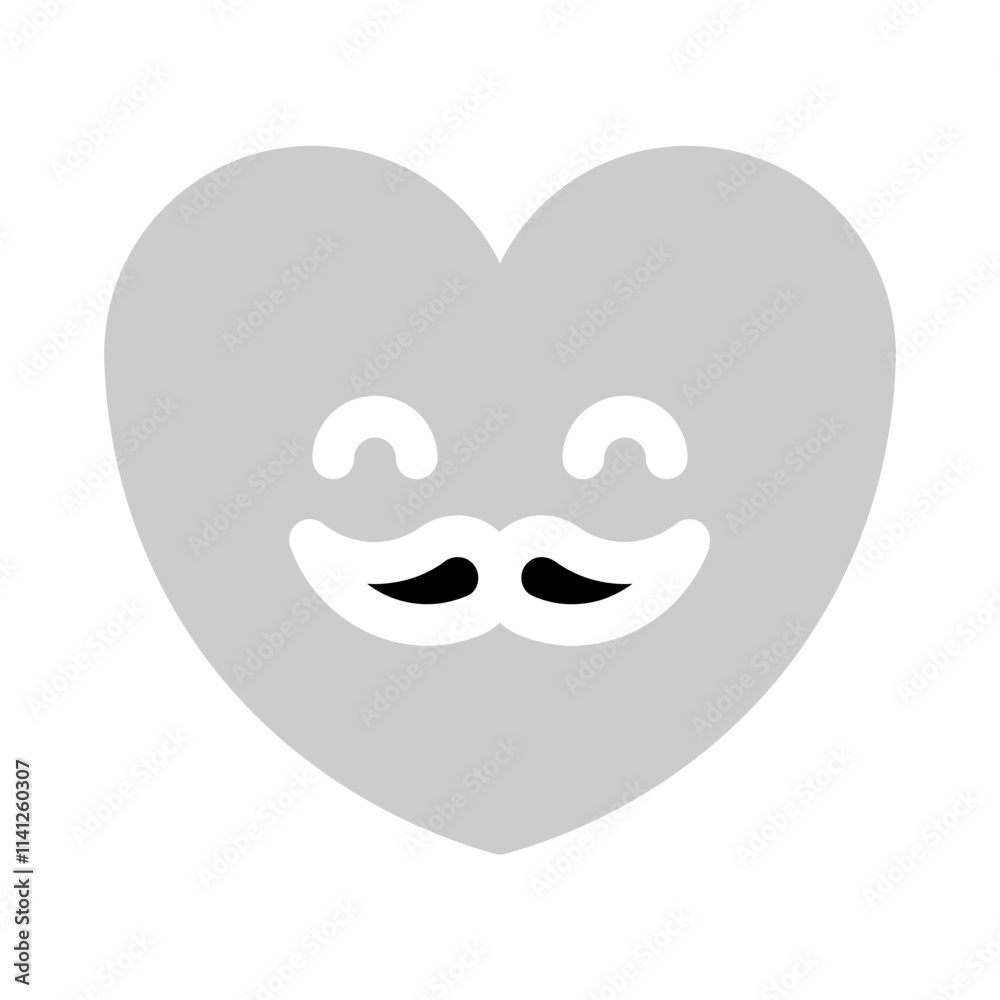 Fototapeta premium happy moustache icon with bulk style, perfect for user interface projects