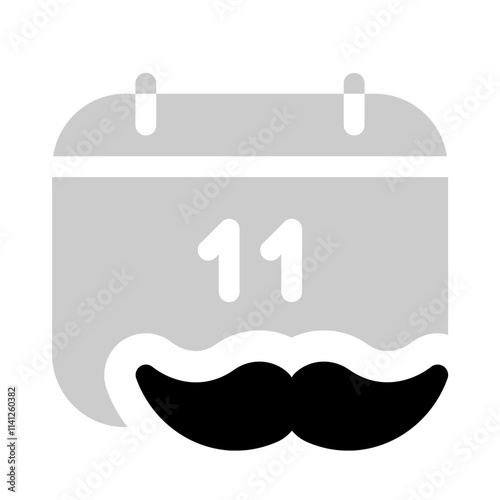 movember month icon with bulk style, perfect for user interface projects