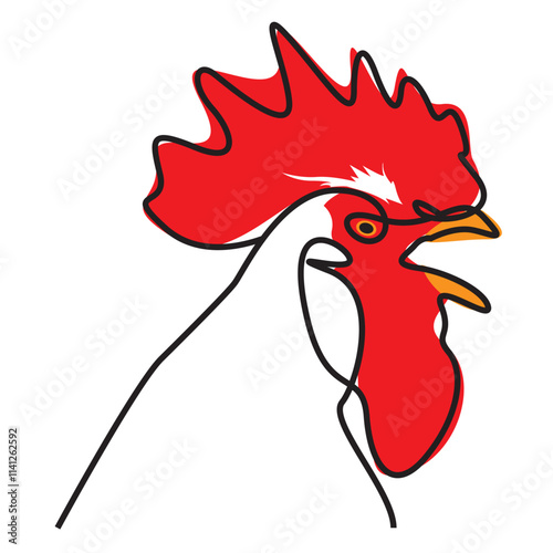 Line art Chicken Head Image Element Design