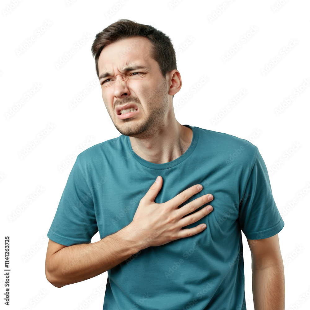 Man Experiencing Chest Pain Man Experiencing Chest Pain