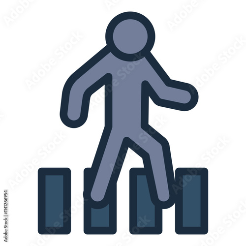 Pedestrian Crossing filled line icon for driving and road safety