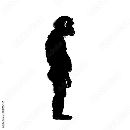 Silhouette of a primate.