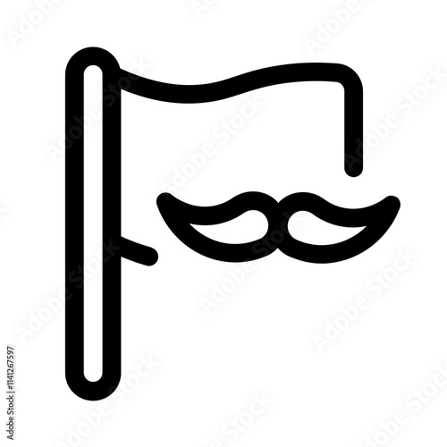 movember day icon with line style, perfect for user interface projects