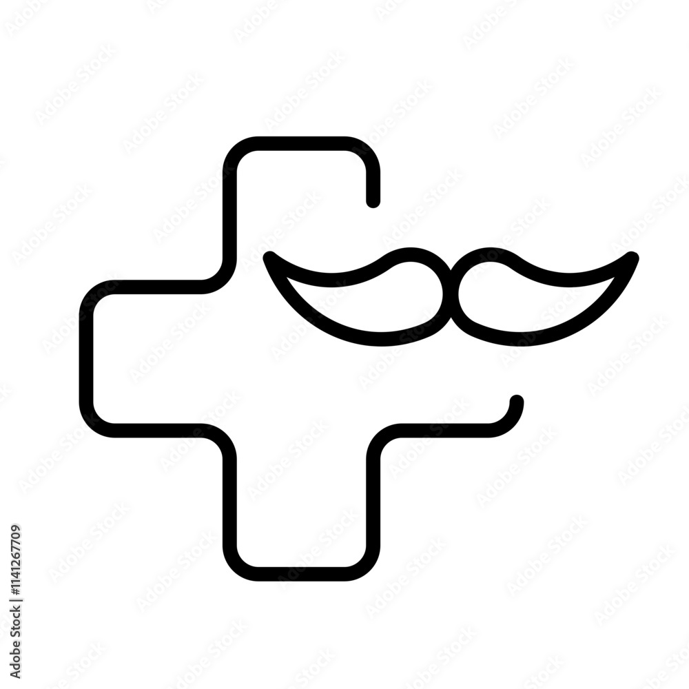 Fototapeta premium men's health icon with thin style, perfect for user interface projects