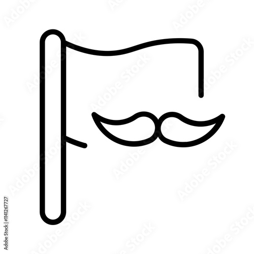 movember day icon with thin style, perfect for user interface projects