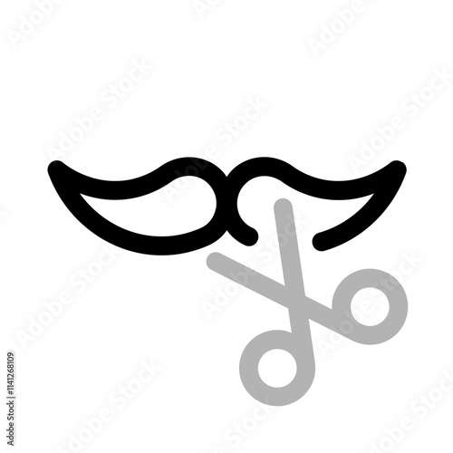 shaving moustache icon with duoline style, perfect for user interface projects