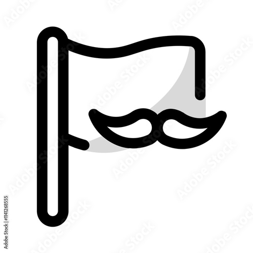 movember day icon with shady style, perfect for user interface projects