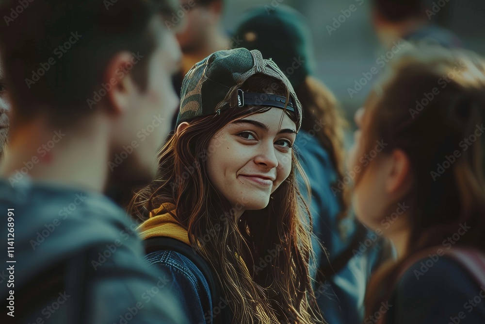 Group of young people walking in the city. Urban lifestyle. Hipster Group of young people walking in the city. Urban lifestyle. Hipster