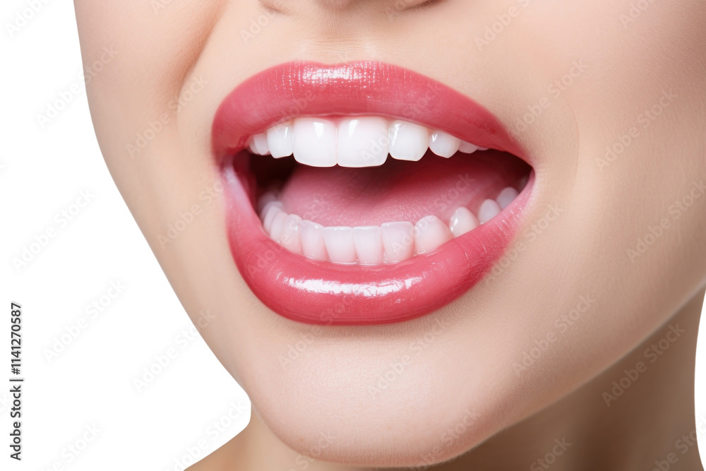 Obraz premium PNG Woman cosmetics lipstick teeth.