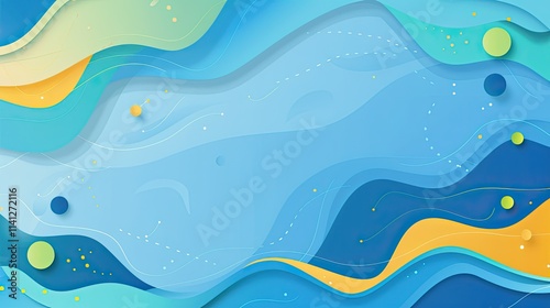 Abstract wavy design with vibrant colors and shapes, ideal for backgrounds or graphics.