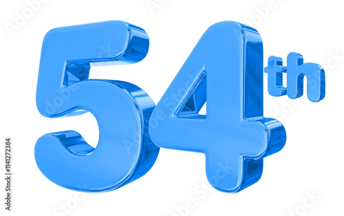 54 Anniversary Blue Number