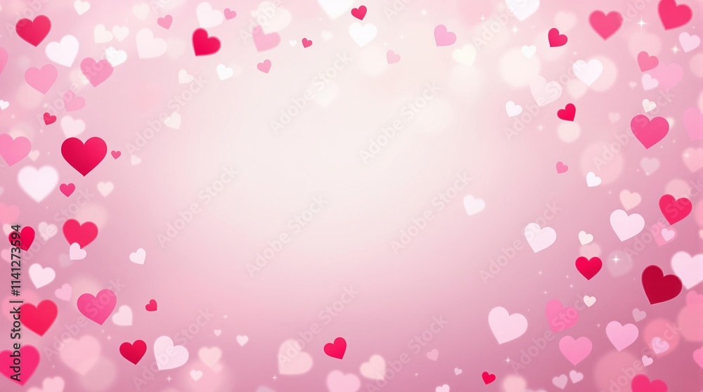 Happy Valentine's day background with many hearts and a pink background Happy Valentine's day background with many hearts and a pink background