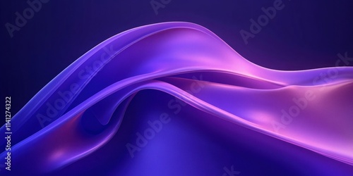 Futuristic Abstract Minimalist Background Design with Smooth Purple Curves and Soft Ambient Light
