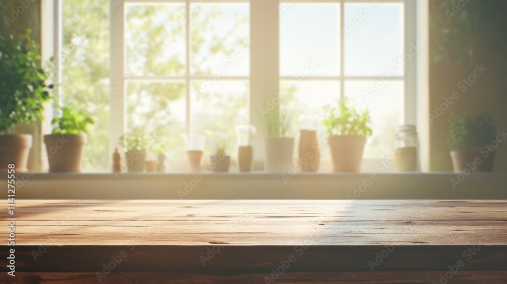 Empty wooden table with an abstract blurred white interior background, ideal for product display and montages, featuring a glimpse of a window for added ambiance. Empty wooden table with an abstract blurred white interior background, ideal for product display and montages, featuring a glimpse of a window for added ambiance.