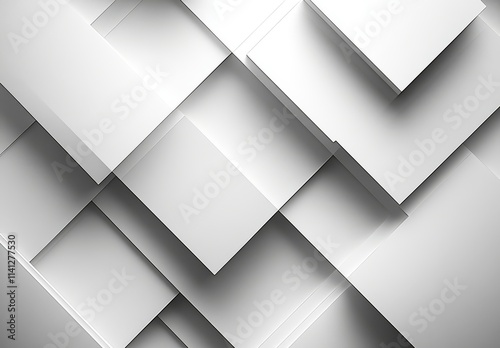 Minimalist geometric design with light gray background, white and gray gradient, flat color blocks, clean lines, and ample space for text in high resolution.