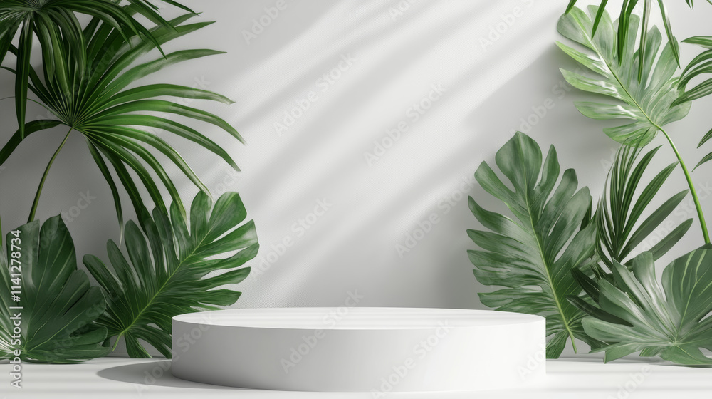 Green plant e-commerce product exhibition booth with white background Green plant e-commerce product exhibition booth with white background
