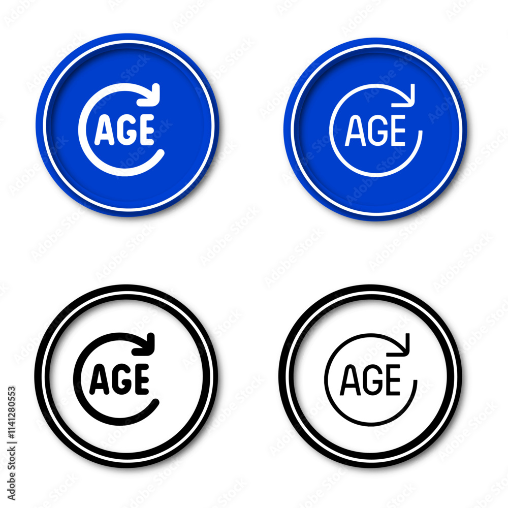 Age Vector art Icon illustration on white background.
Age Vector art Icon illustration on white background.