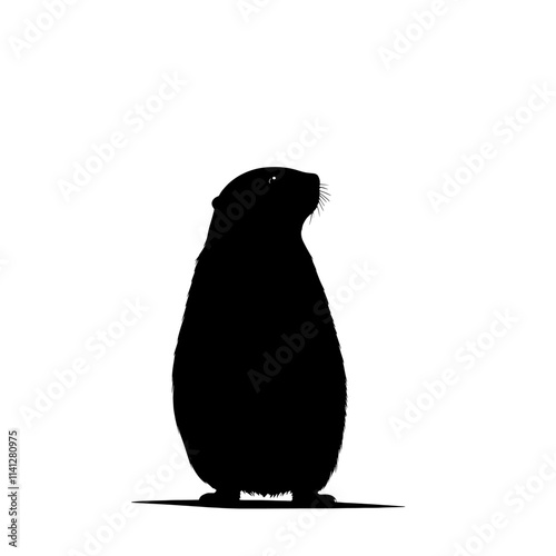 Black silhouette of a prairie dog.