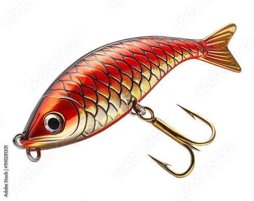 Colorful Fishing Lure Isolated on Transparent Background photo