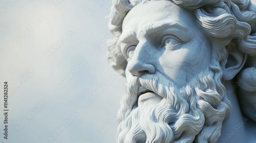 Majestic Marble Bust of a Bearded Man Majestic Marble Bust of a Bearded Man