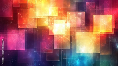 Glittering Abstract Background Animation with Light Effects and Geometric Patterns