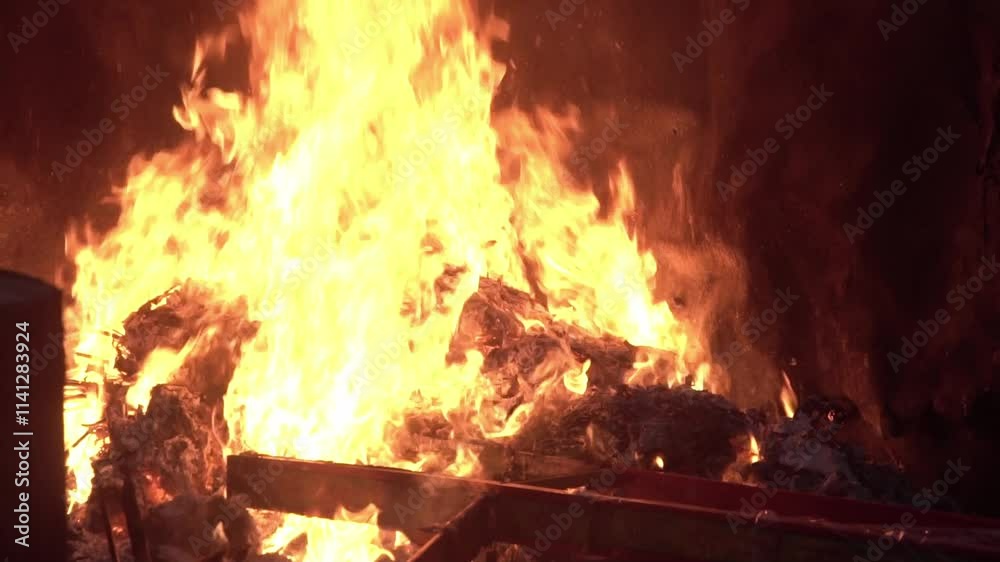 Slow motion of a fire burning. Slow motion of a fire burning.