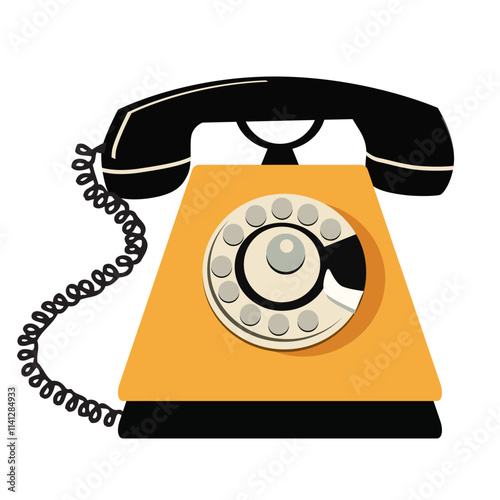 Retro telephone with dialing disk