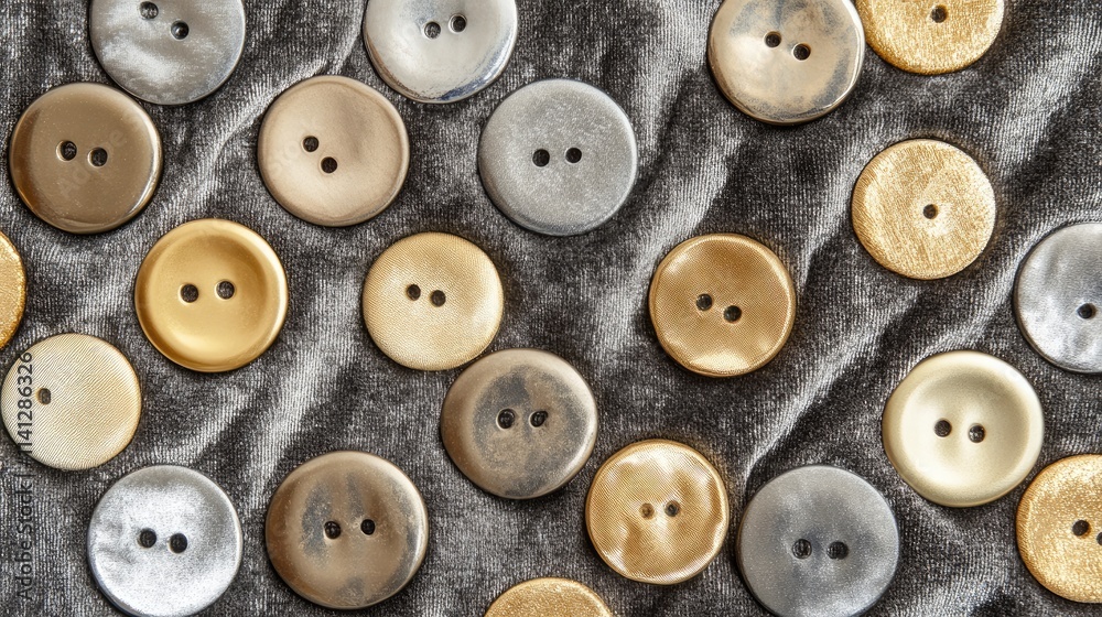 Various Colored Buttons Arranged on a Soft Fabric Surface Showcasing Textures and Styles for Crafting, Fashion, and Creative Projects Various Colored Buttons Arranged on a Soft Fabric Surface Showcasing Textures and Styles for Crafting, Fashion, and Creative Projects
