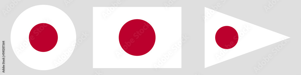 Japan flag, circle, triangle, square flag
Japan flag, circle, triangle, square flag