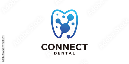 logo design dental connect,health care,network,molecule,symbol,icon,idea,creative.