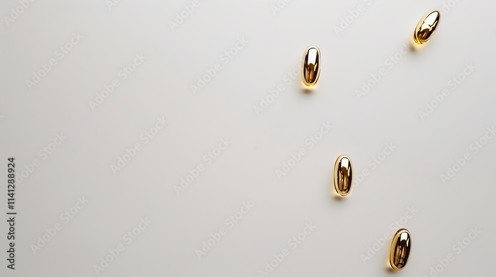 The Prominent Omega 3 Capsules Isolated on White Background: A Visual Representation of Nutritional Essentials. The Prominent Omega 3 Capsules Isolated on White Background: A Visual Representation of Nutritional Essentials.