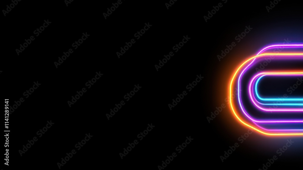 A vibrant neon abstract design with glowing lines on a dark background. A vibrant neon abstract design with glowing lines on a dark background.