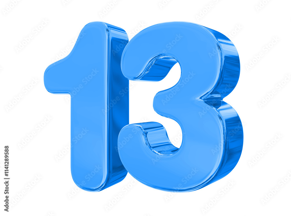 13 Blue Number