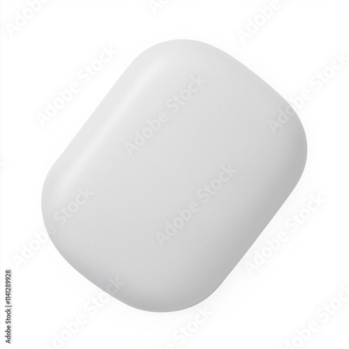 Smooth white rounded rectangle floating on white background