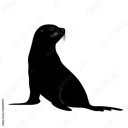 Black silhouette of a seal. (1)