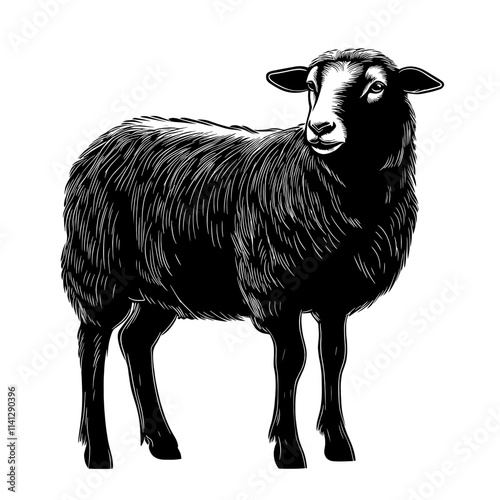 Black sheep illustration.