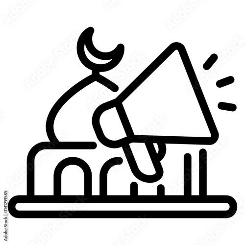 Prayer time outline style icon